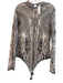 K + Glam Size 3X Brown & Tan Mesh Long Sleeve Geometric Print Bodysuit Brown & Tan / 3X