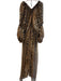 Saint Laurent Paris Size Medium Brown & Black Silk Animal Print Jumpsuit Brown & Black / Medium