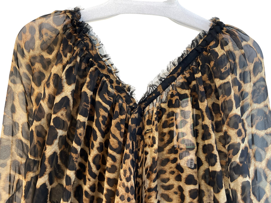 Saint Laurent Paris Size Medium Brown & Black Silk Animal Print Jumpsuit Brown & Black / Medium