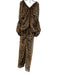 Saint Laurent Paris Size Medium Brown & Black Silk Animal Print Jumpsuit Brown & Black / Medium