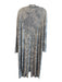 River & Sky Gray & Cream Rayon Blend Tye Dye Long Sleeve Open Front Loungewear Gray & Cream