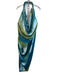 Luxxel Size Small Blue & Green Polyester Wrap Skirt Asymetric Drape Skirt Blue & Green / Small