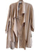 Patrizia Luca Size L/XL Beige Polyester Open Front Asymmetrical Hem Jacket Beige / L/XL