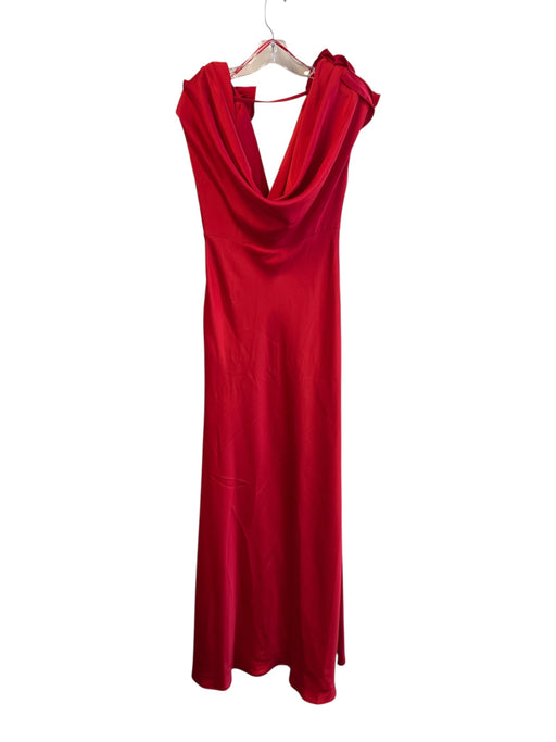 Luxxel Size S/M Red No Fabric Tag Off Shoulder Side Zip Rose detail Dress Red / S/M