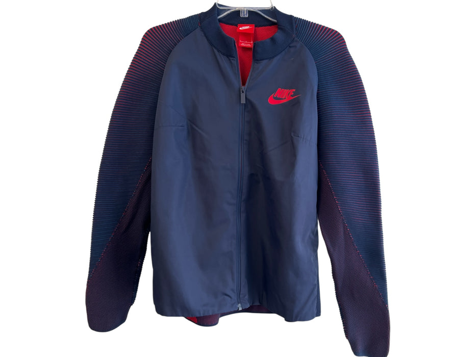 Nike Size L Navy Blue Polyamid Long Sleeve lined Zip Close Windbreaker Jacket Navy Blue / L