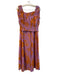 Bila 77 Size Medium Lavender & Orange Rayon Zip Fly Crop Top Wide Leg Pant Set Lavender & Orange / Medium