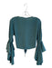 Raga Size Medium Teal Blue Polyester Deep V Neck All Over Print Crop Top Top Teal Blue / Medium