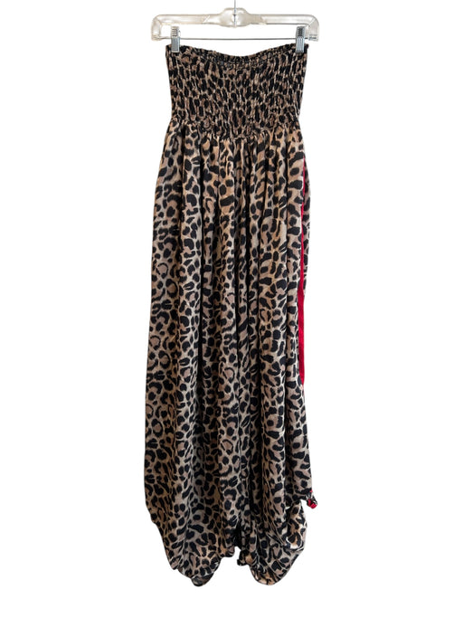 Hers & Mine Size Small Brown, Black & Red Polyester Animal Print Jumpsuit Brown, Black & Red / Small