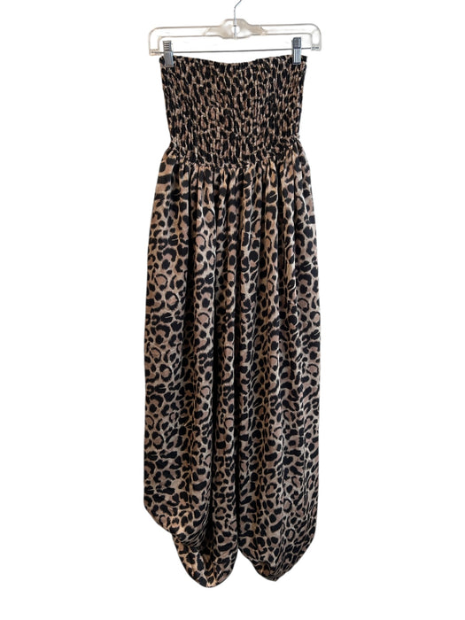 Hers & Mine Size Small Brown, Black & Red Polyester Animal Print Jumpsuit Brown, Black & Red / Small
