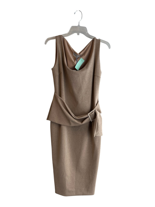 Chiara Boni Size Est M Gold No Fabric Tag Scoop Neck Sleeveless Shimmer Dress Gold / Est M