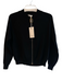 Paris Et Moi Size Est M Black Missing Fabric Tag Knit Zip Up Long Sleeve Sweater Black / Est M