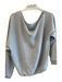 Minnie Rose Size L Blue 100% Cashmere Knit Solid Raw Edge boat neck Sweater Blue / L