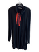 Patrizia Luca Size L Black Rayon & Spandex Contrast Drawstring Quarter Zip Dress Black / L
