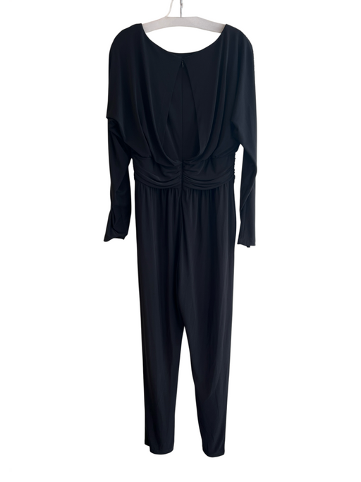 Joseph Ribkoff Size 10 Black Polyester Long Sleeve Bedazzled Back Zip Jumpsuit Black / 10