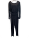 Joseph Ribkoff Size 10 Black Polyester Long Sleeve Bedazzled Back Zip Jumpsuit Black / 10