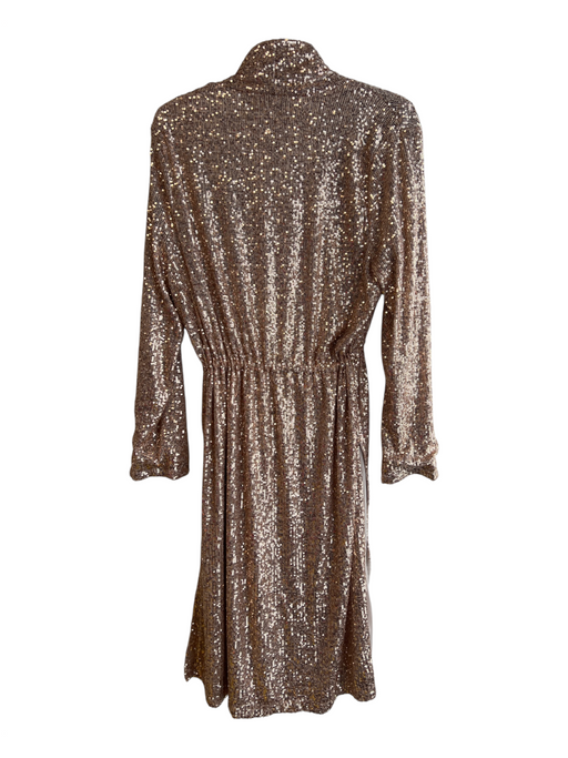 BB Dakota Size M Rose Gold Polyester Long Sleeve Sequin Waist tie Cardigan Rose Gold / M