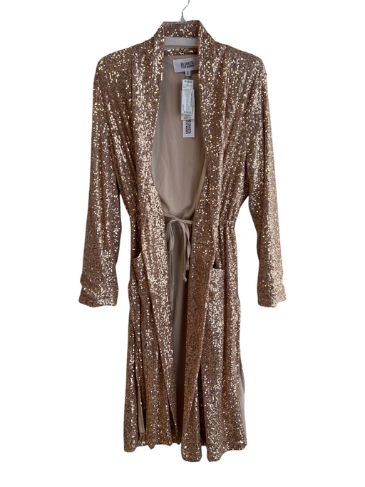 BB Dakota Size M Rose Gold Polyester Long Sleeve Sequin Waist tie Cardigan Rose Gold / M