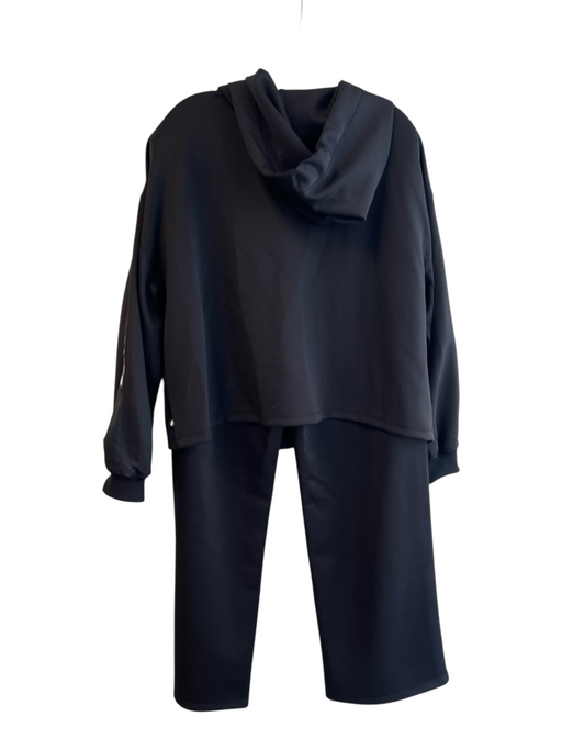 Karl Lagerfeld Size M/L Black Polyester Long Sleeve seam detail Hooded Pants Set Black / M/L