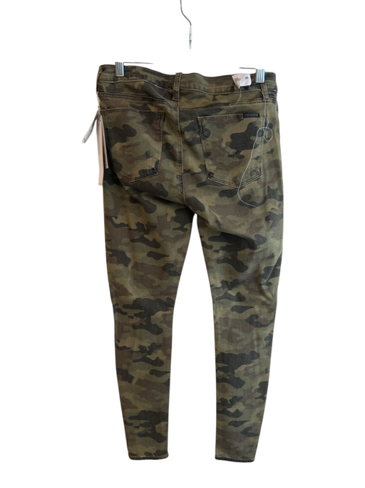 Hudson Size 29 Green Viscose & Cotton Mid Rise Camoflage Zip Fly Skinny Jeans Green / 29