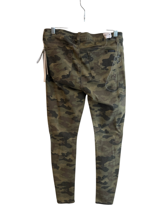 Hudson Size 29 Green Viscose & Cotton Mid Rise Camoflage Zip Fly Skinny Jeans Green / 29