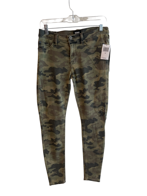 Hudson Size 29 Green Viscose & Cotton Mid Rise Camoflage Zip Fly Skinny Jeans Green / 29