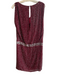 Haute Hippie Size M Red & Silver Silk Sleeveless Beaded Design Cowl Neck Dress Red & Silver / M