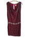 Haute Hippie Size M Red & Silver Silk Sleeveless Beaded Design Cowl Neck Dress Red & Silver / M
