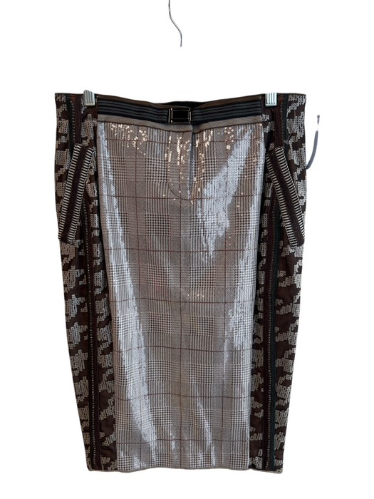 Byrone Lars Size 8 Gray & multi Polyester Waist Belt Sequin Design Skirt Gray & multi / 8