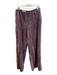 Zara Size XL Purple Polyester Zip Fly Velvet Side Pockets Wide Leg Pants Purple / XL