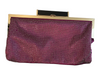 Melie Bianco Maroon Satin Grommet Detail Gold Hardware Chain Strap Clutch Bag Maroon / Small