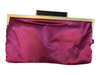 Melie Bianco Maroon Satin Grommet Detail Gold Hardware Chain Strap Clutch Bag Maroon / Small