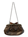 Sondra Roberts Gold & Bronze Leather goldtone hardware Crackled Clutch Bag Gold & Bronze / Sm & Med