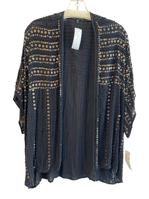 Blank Size S/M Black Bronze hardware Open Front Drop Shoulder Cardigan Black / S/M