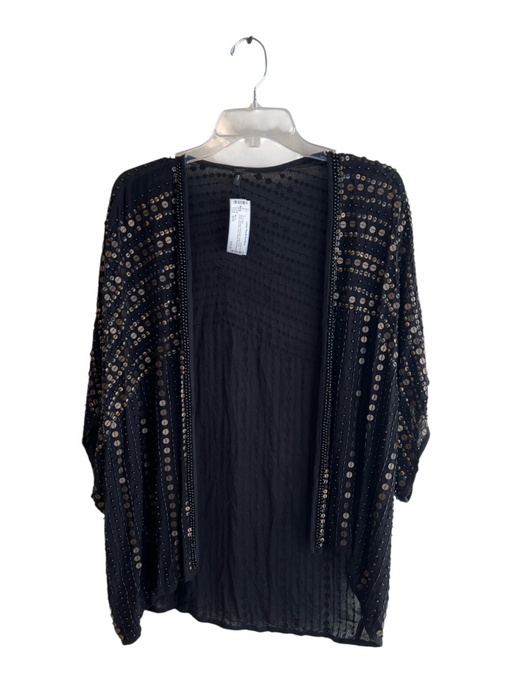Blank Size S/M Black Bronze hardware Open Front Drop Shoulder Cardigan Black / S/M