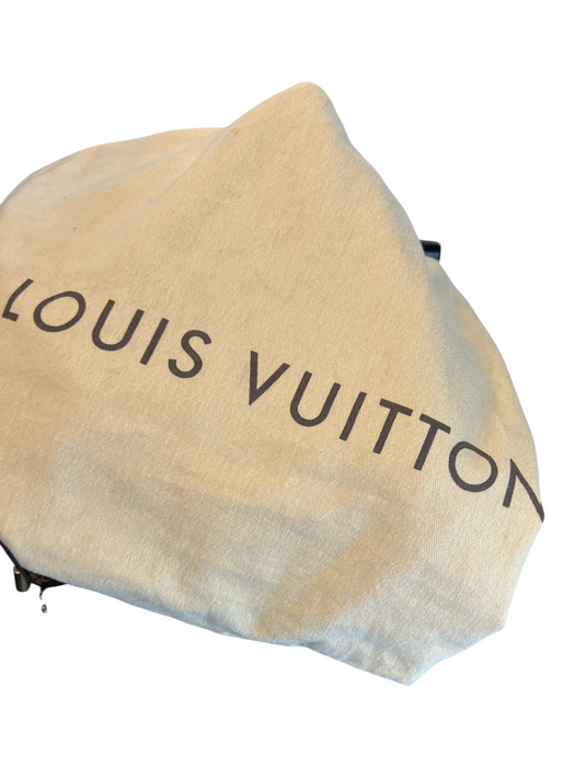 Louis Vuitton Brown & Tan Coated Canvas Leather trim Monogram Luggage Brown & Tan