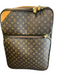 Louis Vuitton Brown & Tan Coated Canvas Leather trim Monogram Luggage Brown & Tan