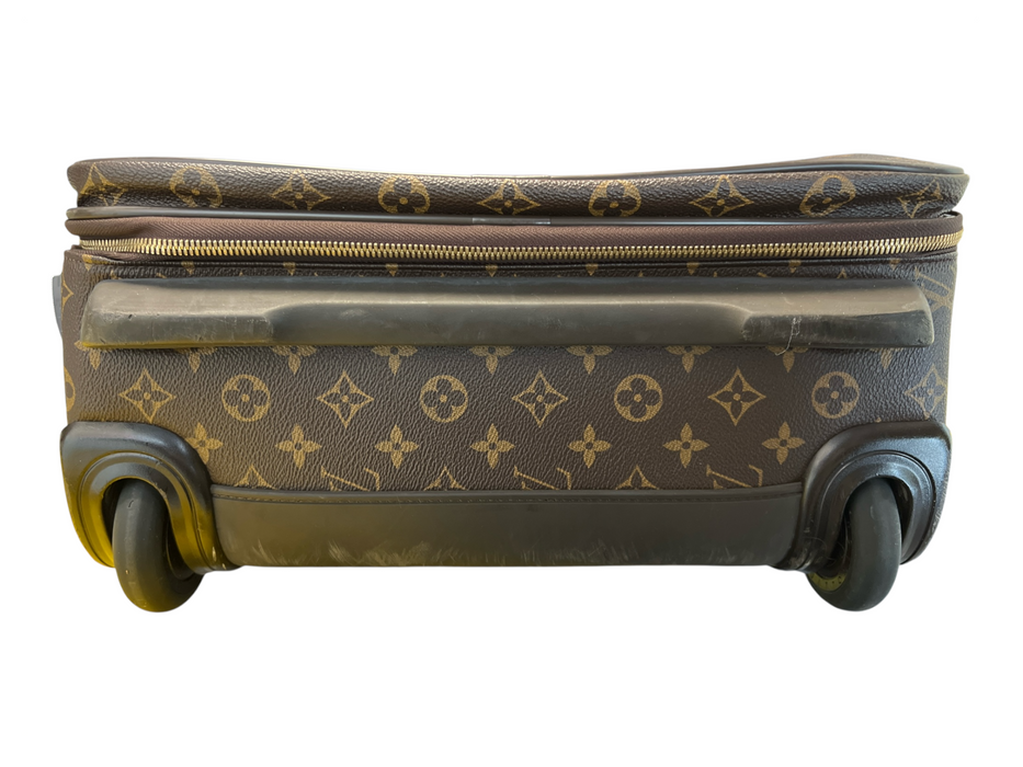 Louis Vuitton Brown & Tan Coated Canvas Leather trim Monogram Luggage Brown & Tan
