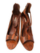 Leon Max Shoe Size 6 1/2 Orange Reptile Zip Up Ankle Inverted Open Toe Shoes Orange / 6 1/2
