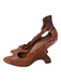 Leon Max Shoe Size 6 1/2 Orange Reptile Zip Up Ankle Inverted Open Toe Shoes Orange / 6 1/2