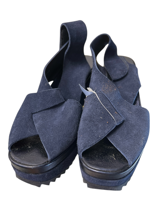 Pedro Garcia Shoe Size 36 Navy Suede manmade solid color Velcro Shoes Navy / 36