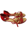 Chanel Shoe Size 37 Red Patent Leather Beaded Braided Buckle Closure Shoes Red / 37