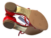 Chanel Shoe Size 37 Red Patent Leather Beaded Braided Buckle Closure Shoes Red / 37