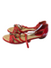Chanel Shoe Size 37 Red Patent Leather Beaded Braided Buckle Closure Shoes Red / 37