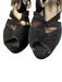 Prada Shoe Size 36 1/2 Black Suede Platform Ankle Strap Open Toe Pump Shoes Black / 36 1/2