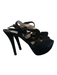 Prada Shoe Size 36 1/2 Black Suede Platform Ankle Strap Open Toe Pump Shoes Black / 36 1/2
