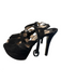 Prada Shoe Size 36 1/2 Black Suede Platform Ankle Strap Open Toe Pump Shoes Black / 36 1/2
