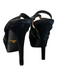 Prada Shoe Size 36 1/2 Black Suede Platform Ankle Strap Open Toe Pump Shoes Black / 36 1/2