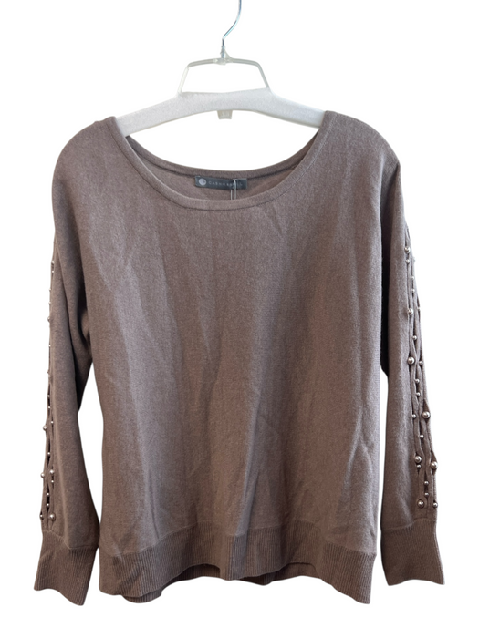 In Cashmere Size Large Light Mushroom Cashmere Long Sleeve Pearl Detail Top Light Mushroom / Large