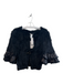 Alberto Makali Black Rabbit Fur Sequin Detail Clasp short Caplet Cape Black / Large