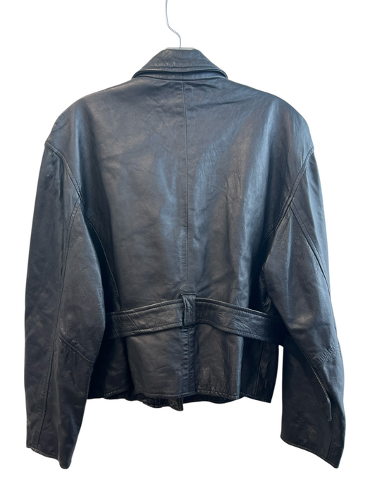 Siena Studio Size Small Black Leather Silver Hardware Zip Pocket Belt Jacket Black / Small